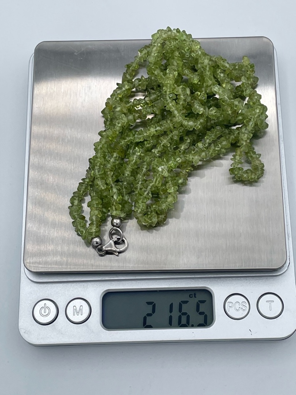 Natural Peridot Multi Strand Chip Necklace Sterling Silver 925 Clasp 216 ct |43g - Picture 5 of 7